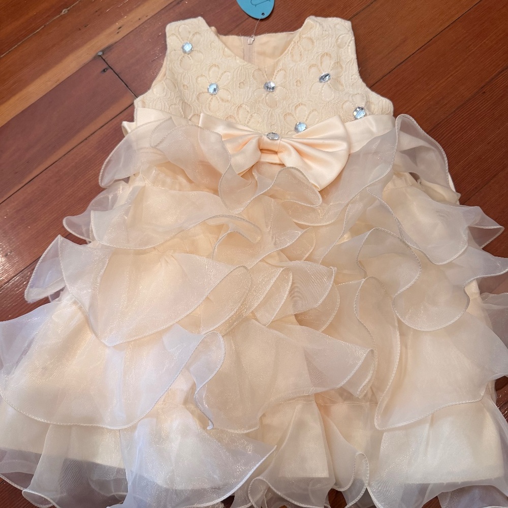 Toddler Girls 3T Sleeveless Ruffle Dress Yellow Brand New